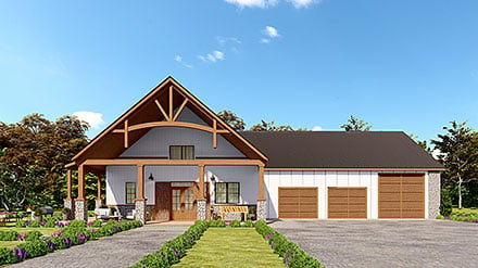 Barndominium Craftsman Elevation of Plan 81601