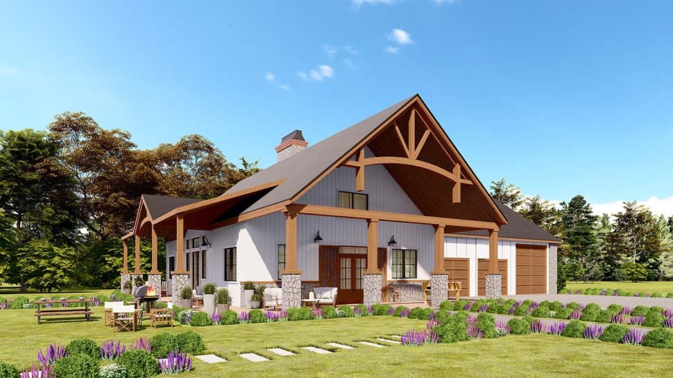 Barndominium, Craftsman Plan with 2717 Sq. Ft., 3 Bedrooms, 4 Bathrooms, 3 Car Garage Picture 4