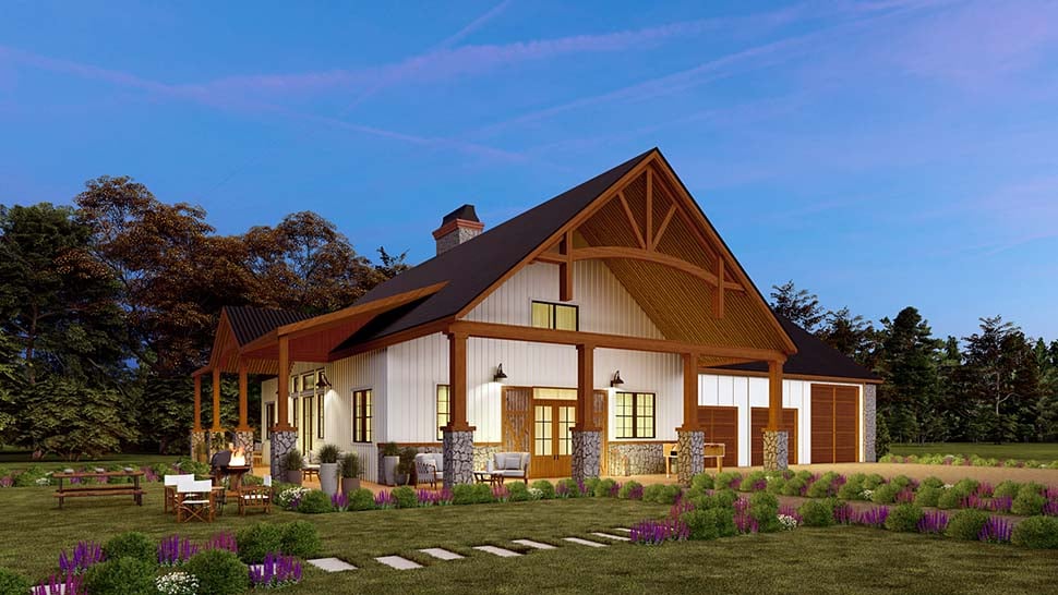 Barndominium, Craftsman Plan with 2717 Sq. Ft., 3 Bedrooms, 4 Bathrooms, 3 Car Garage Picture 5