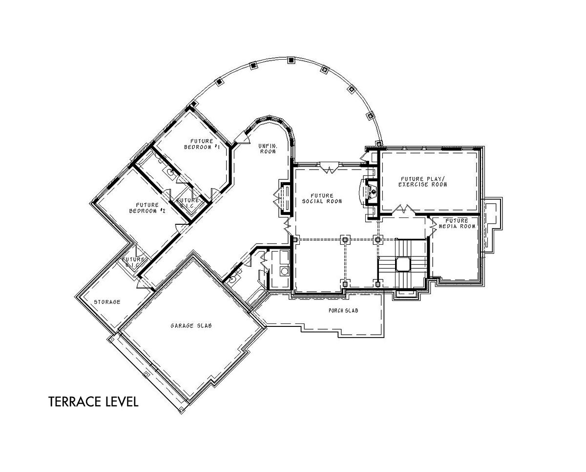 Craftsman New American Style Ranch Lower Level of Plan 81603