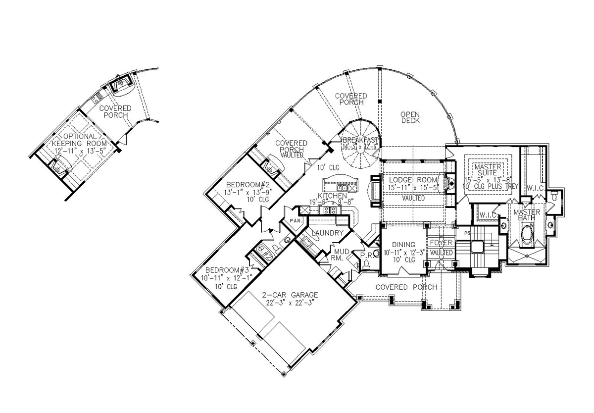 Craftsman New American Style Ranch Level One of Plan 81603