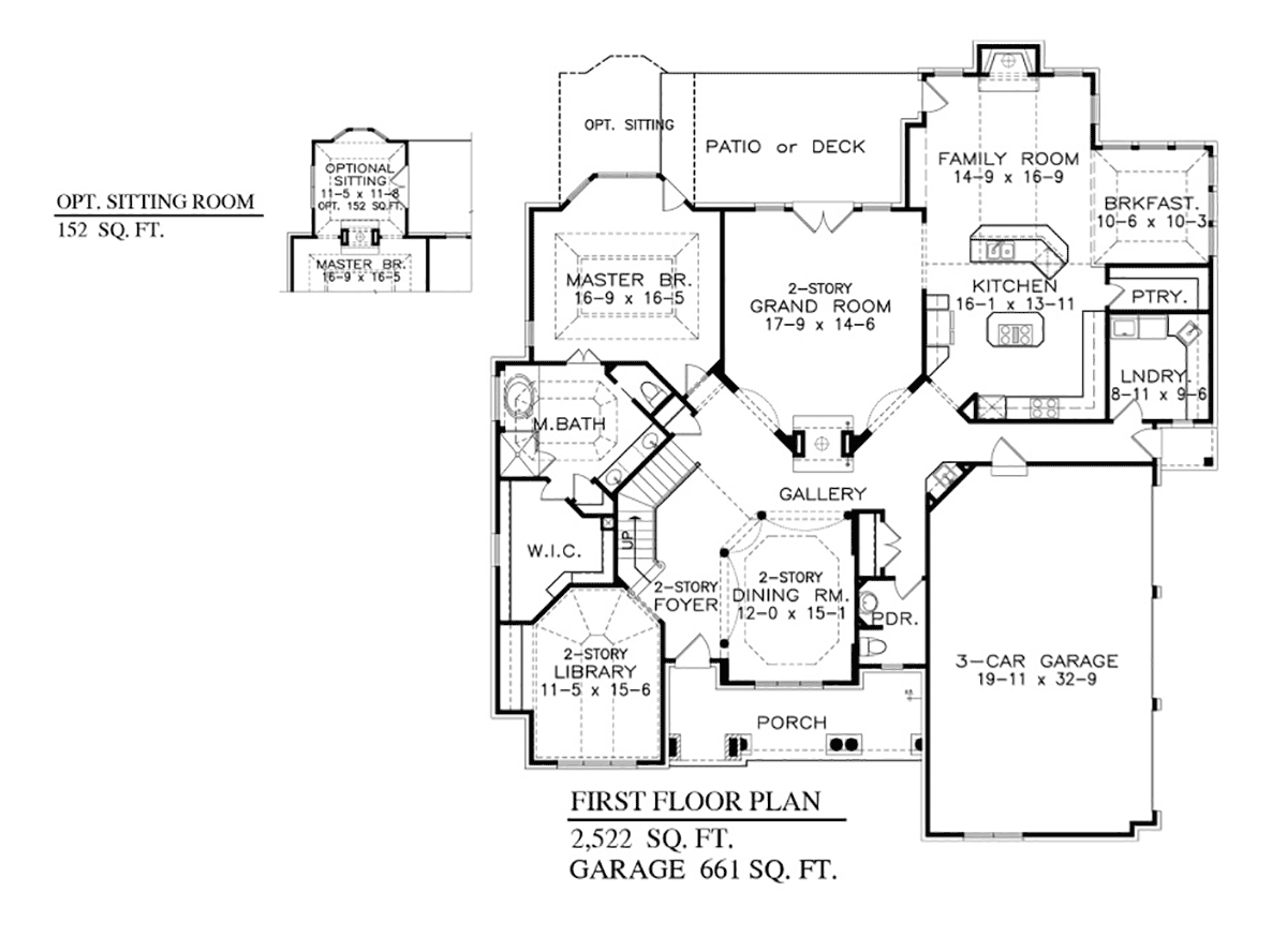 New American Style Traditional Level One of Plan 81605