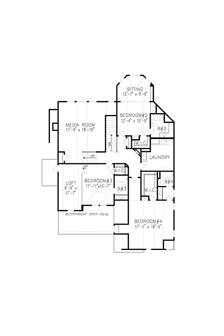 House Plan 81608 Second Level Plan