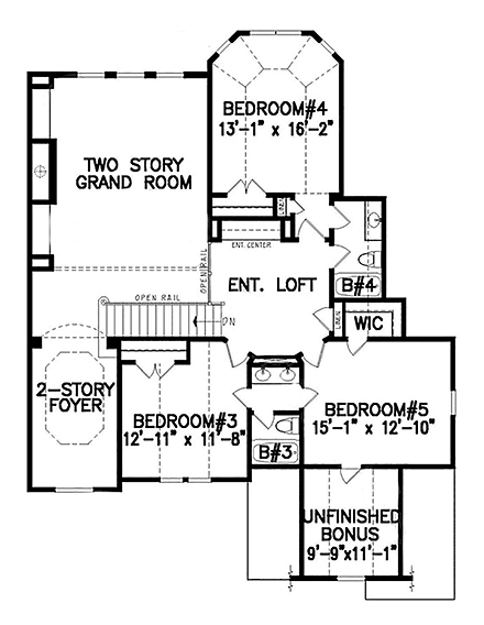 House Plan 81613 Second Level Plan