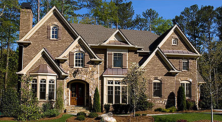 French Country New American Style Traditional Elevation of Plan 81614