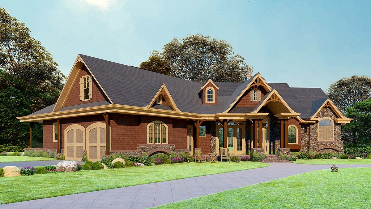 Country, Craftsman, Farmhouse, New American Style, Southern Plan with 2803 Sq. Ft., 3 Bedrooms, 3 Bathrooms, 2 Car Garage Picture 3