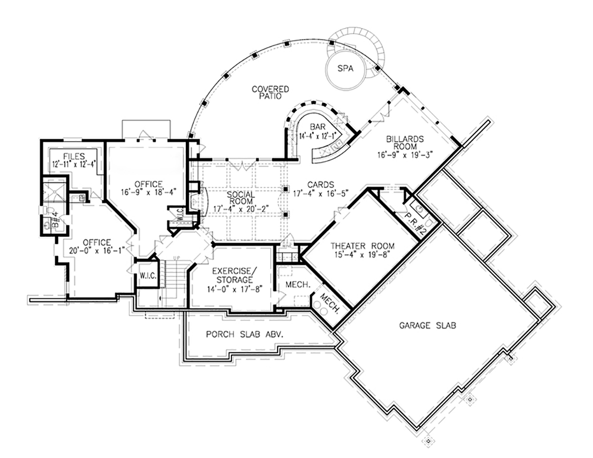 Craftsman Farmhouse New American Style Lower Level of Plan 81619