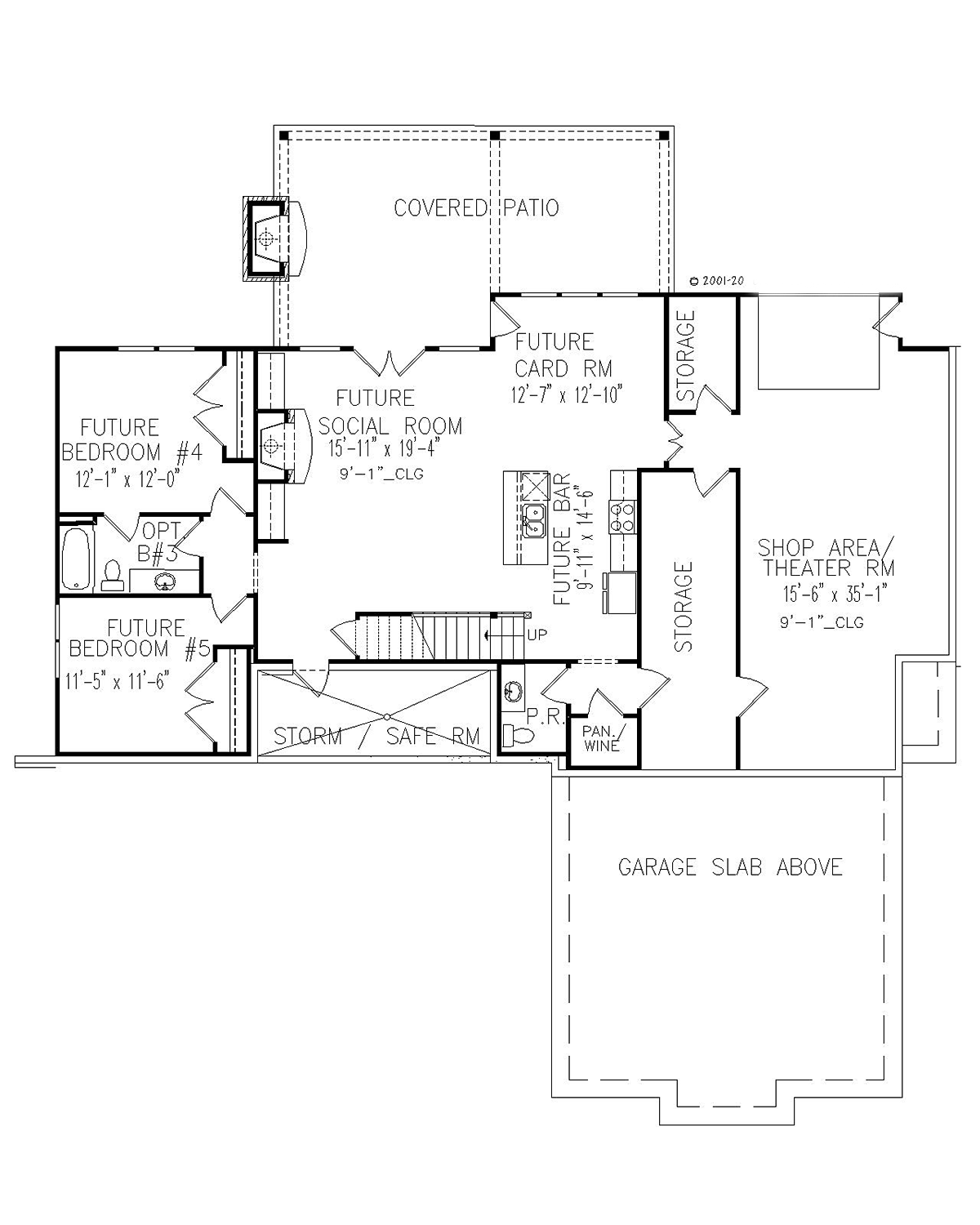 Country Farmhouse Lower Level of Plan 81620