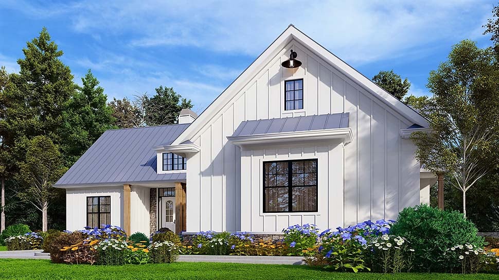 Country, Farmhouse Plan with 2064 Sq. Ft., 3 Bedrooms, 3 Bathrooms, 2 Car Garage Picture 4