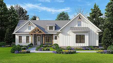 Country Farmhouse New American Style Traditional Elevation of Plan 81621