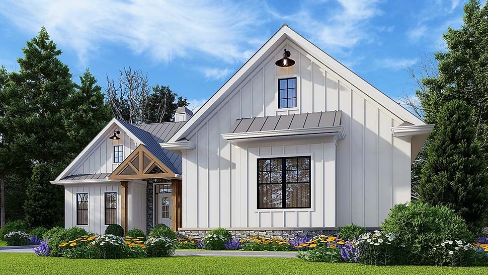 Country, Farmhouse, New American Style, Traditional Plan with 1800 Sq. Ft., 3 Bedrooms, 3 Bathrooms, 2 Car Garage Picture 4