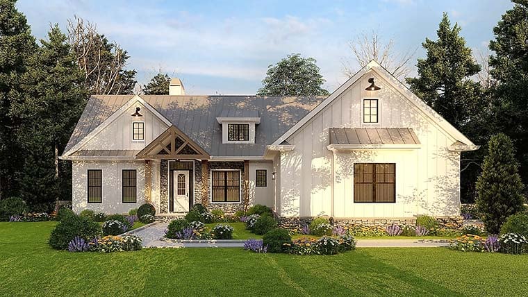 Country, Farmhouse, New American Style, Traditional Plan with 1800 Sq. Ft., 3 Bedrooms, 3 Bathrooms, 2 Car Garage Picture 6