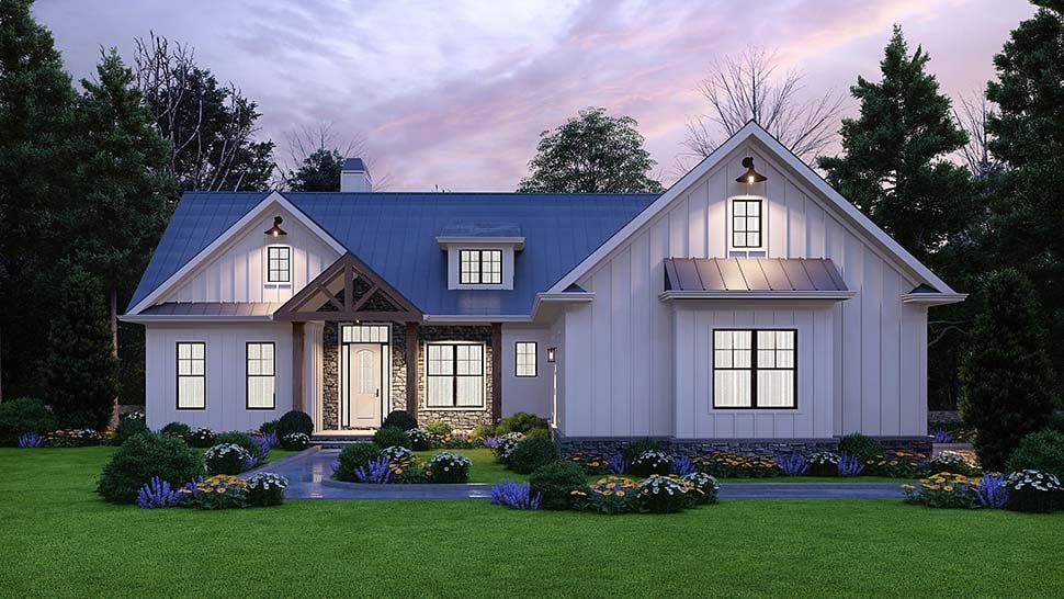 Country, Farmhouse, New American Style, Traditional Plan with 1800 Sq. Ft., 3 Bedrooms, 3 Bathrooms, 2 Car Garage Picture 8
