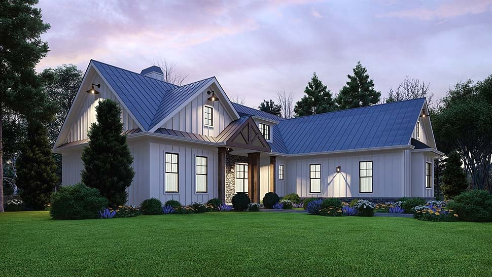 Country, Farmhouse, New American Style, Traditional Plan with 1800 Sq. Ft., 3 Bedrooms, 3 Bathrooms, 2 Car Garage Picture 9