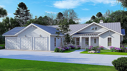 Craftsman Ranch Elevation of Plan 81622