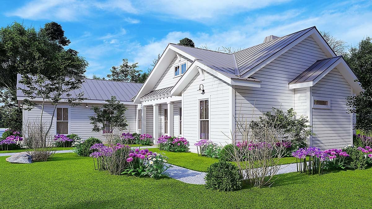 Craftsman, Ranch Plan with 1946 Sq. Ft., 3 Bedrooms, 3 Bathrooms, 3 Car Garage Picture 2