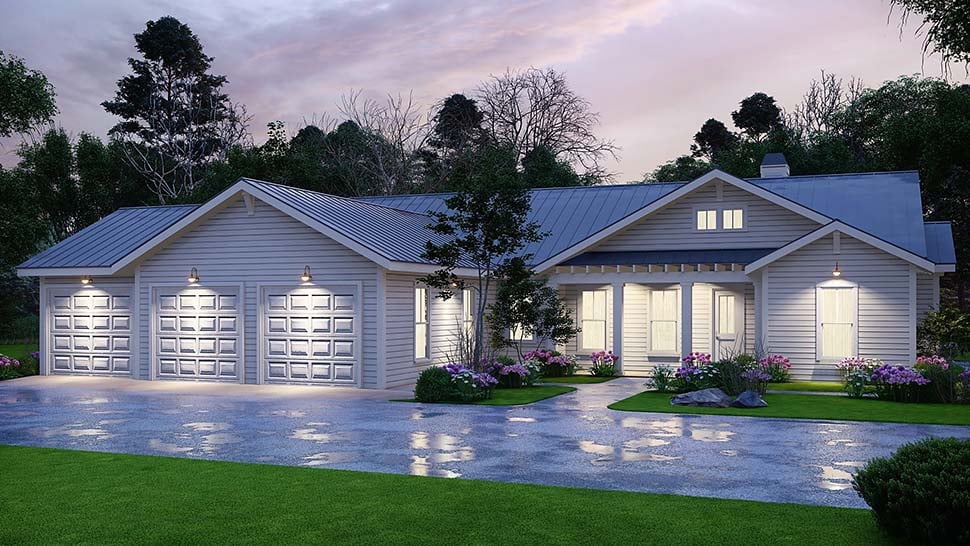 Craftsman, Ranch Plan with 1946 Sq. Ft., 3 Bedrooms, 3 Bathrooms, 3 Car Garage Picture 7