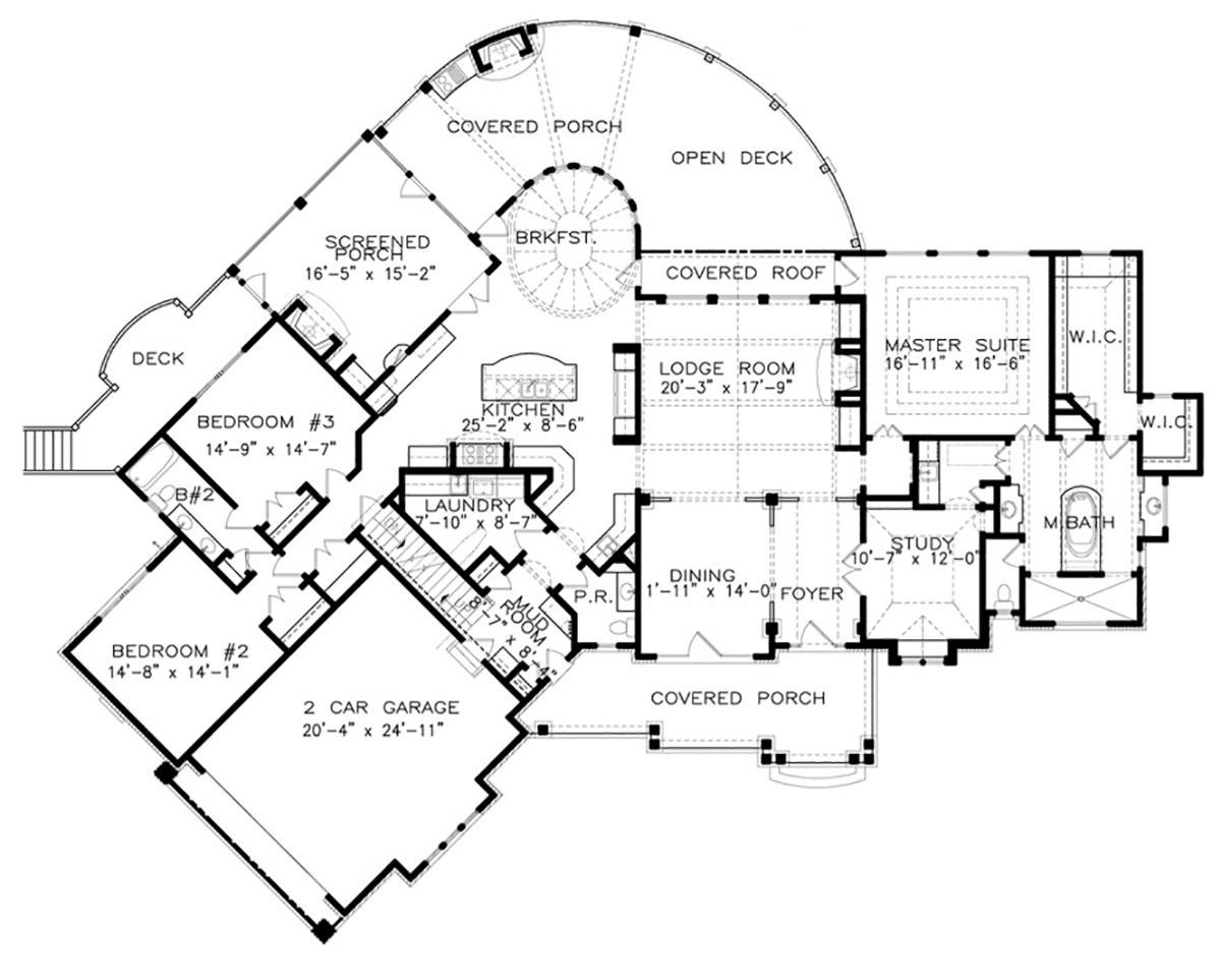 Farmhouse Southern Level One of Plan 81623