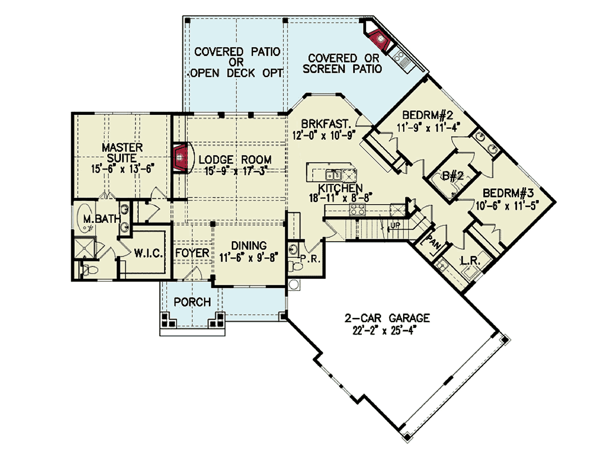 Farmhouse Level One of Plan 81625