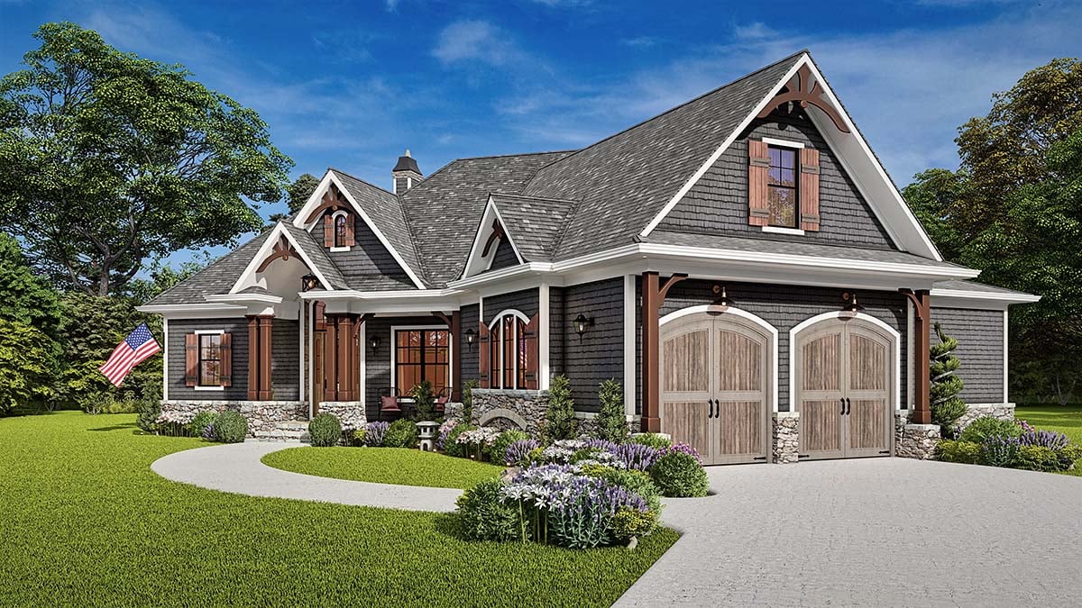 Farmhouse Plan with 1873 Sq. Ft., 3 Bedrooms, 3 Bathrooms, 2 Car Garage Picture 2