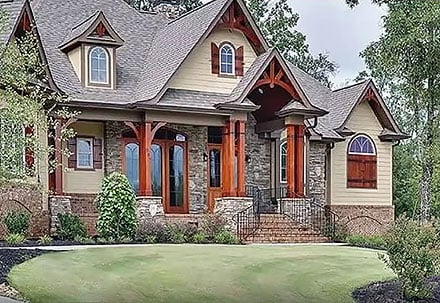 Craftsman New American Style Ranch Tuscan Elevation of Plan 81626