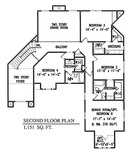 House Plan 81628 Second Level Plan