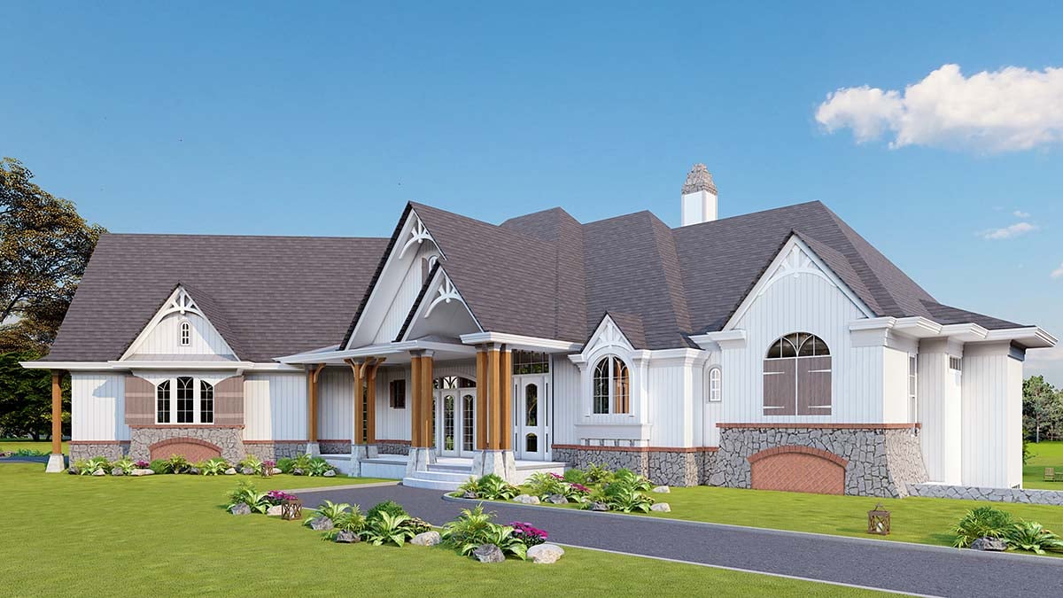 Country, Craftsman, New American Style Plan with 3137 Sq. Ft., 3 Bedrooms, 3 Bathrooms, 2 Car Garage Picture 2