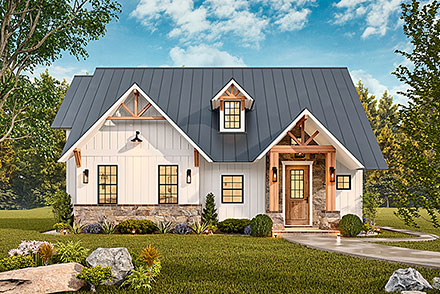 Craftsman Farmhouse Elevation of Plan 81634