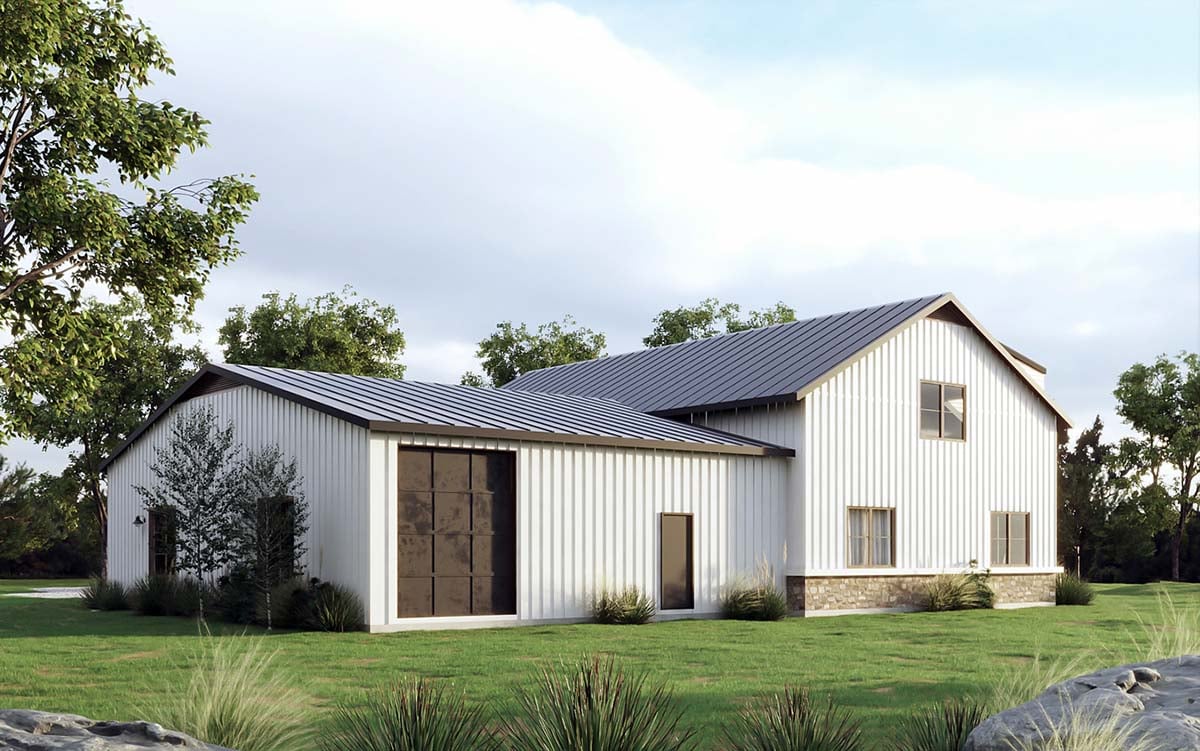 Barndominium Plan with 2178 Sq. Ft., 3 Bedrooms, 3 Bathrooms, 2 Car Garage Picture 2