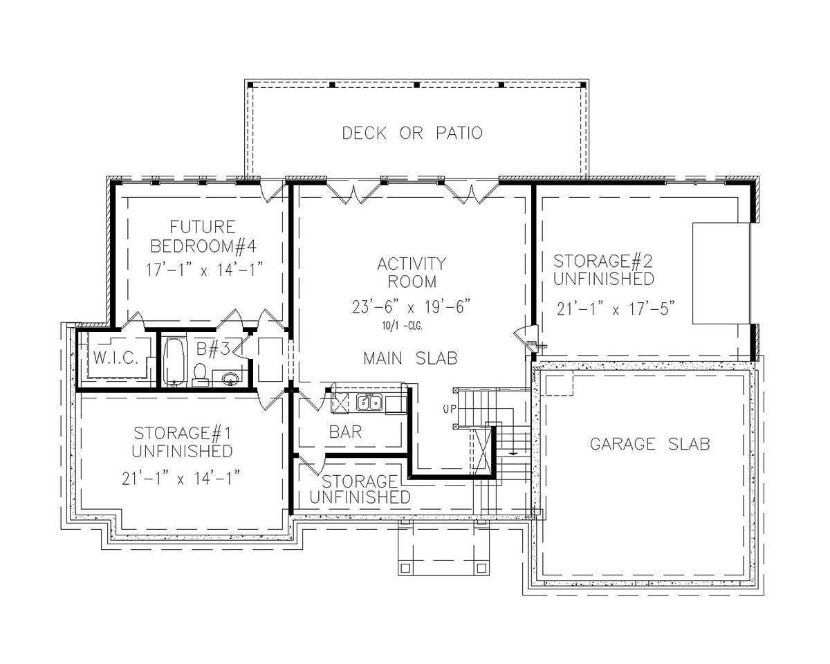 Craftsman Lower Level of Plan 81640