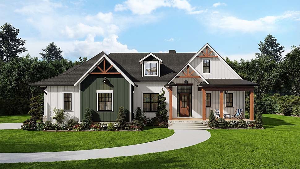 Farmhouse, New American Style Plan with 2379 Sq. Ft., 3 Bedrooms, 3 Bathrooms, 2 Car Garage Picture 5