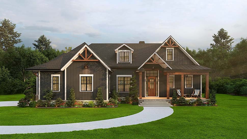 Farmhouse, New American Style Plan with 2379 Sq. Ft., 3 Bedrooms, 3 Bathrooms, 2 Car Garage Picture 9