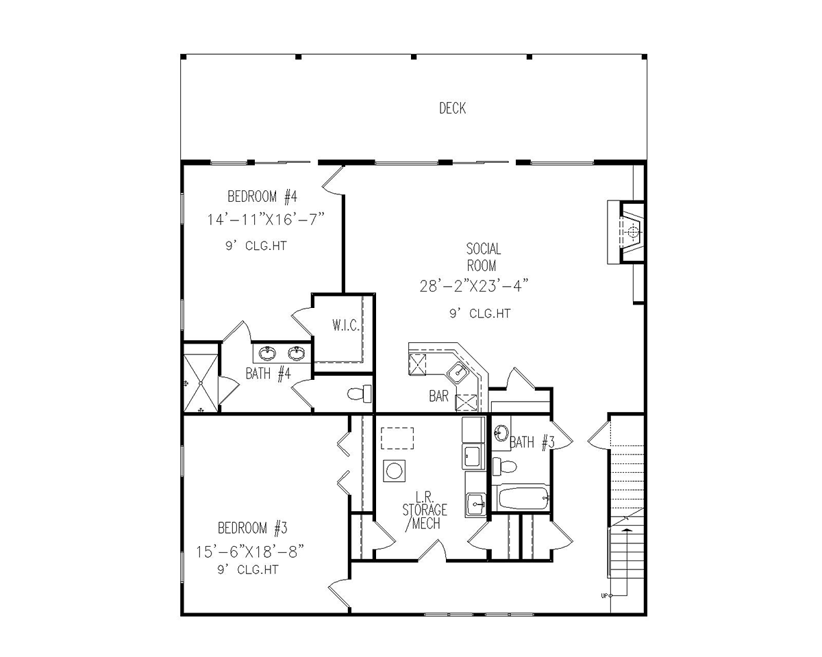 Farmhouse Lower Level of Plan 81642