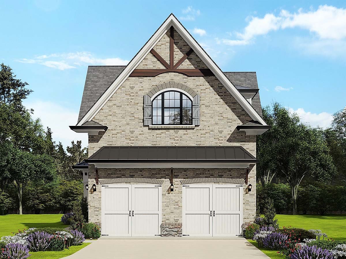 Craftsman, French Country, Traditional Plan with 650 Sq. Ft., 1 Bathrooms, 2 Car Garage Elevation