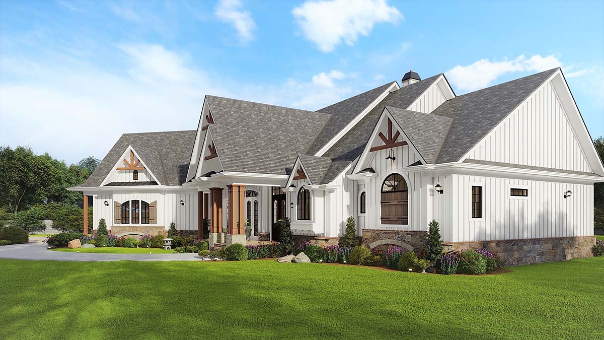 Contemporary, Craftsman, New American Style Plan with 3224 Sq. Ft., 4 Bedrooms, 3 Bathrooms, 2 Car Garage Picture 2