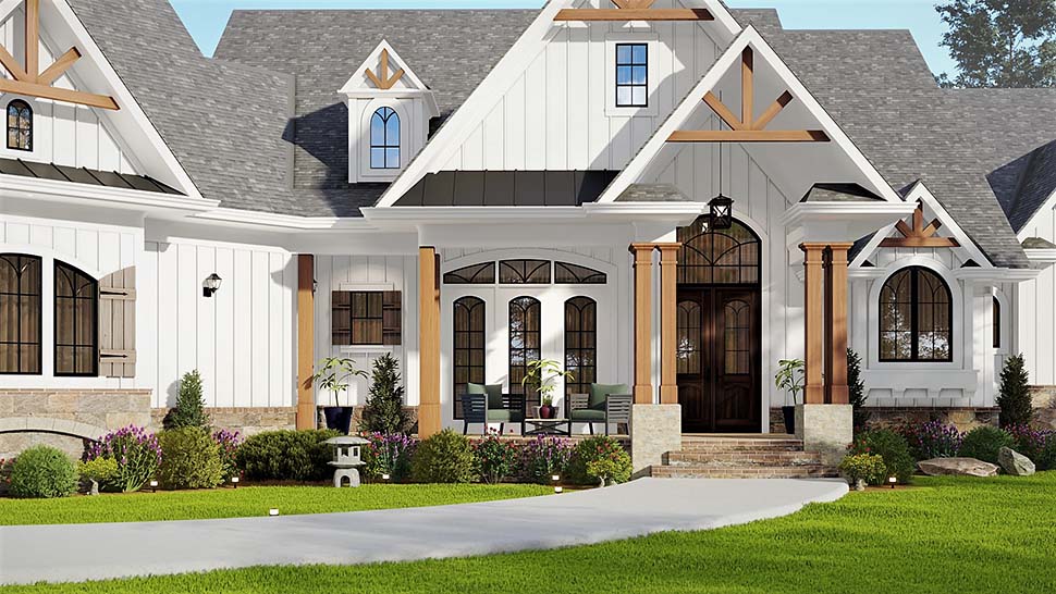 Contemporary, Craftsman, New American Style Plan with 3224 Sq. Ft., 4 Bedrooms, 3 Bathrooms, 2 Car Garage Picture 4