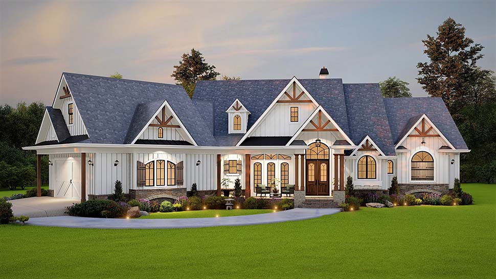 Contemporary, Craftsman, New American Style Plan with 3224 Sq. Ft., 4 Bedrooms, 3 Bathrooms, 2 Car Garage Picture 8