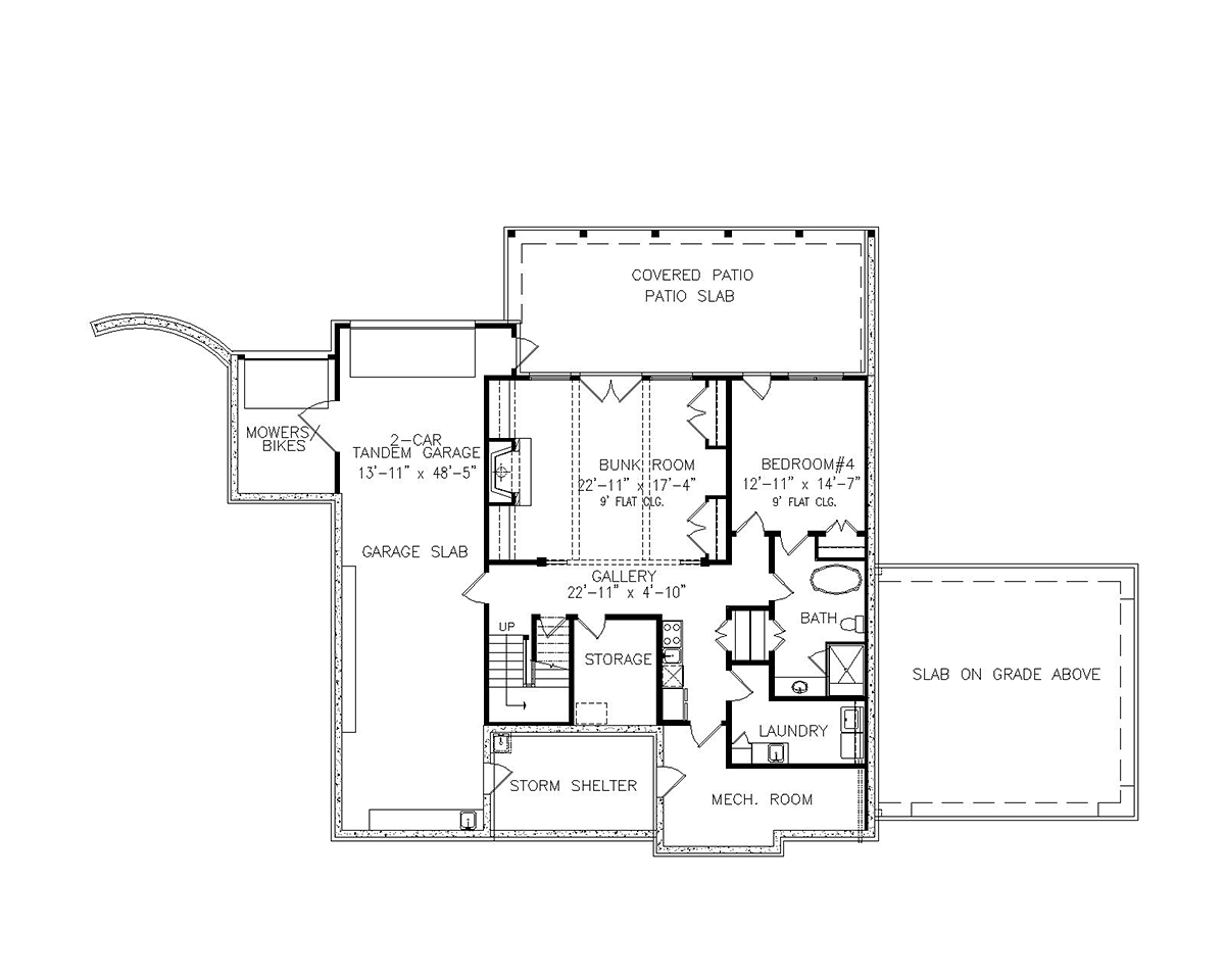 Farmhouse New American Style Traditional Lower Level of Plan 81647
