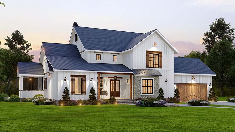 Farmhouse, New American Style, Traditional Plan with 4370 Sq. Ft., 4 Bedrooms, 5 Bathrooms, 2 Car Garage Picture 5
