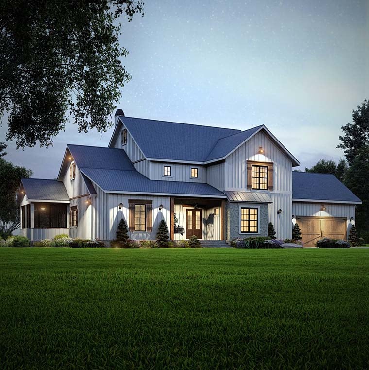 Farmhouse, New American Style, Traditional Plan with 4370 Sq. Ft., 4 Bedrooms, 5 Bathrooms, 2 Car Garage Picture 6