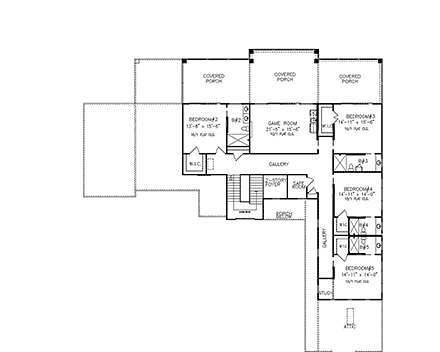 House Plan 81648 Second Level Plan