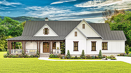 Cottage Craftsman Farmhouse New American Style Ranch Elevation of Plan 81650