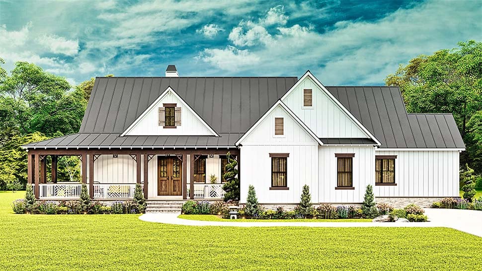 Cottage, Craftsman, Farmhouse, New American Style, Ranch Plan with 2623 Sq. Ft., 3 Bedrooms, 3 Bathrooms, 2 Car Garage Picture 4