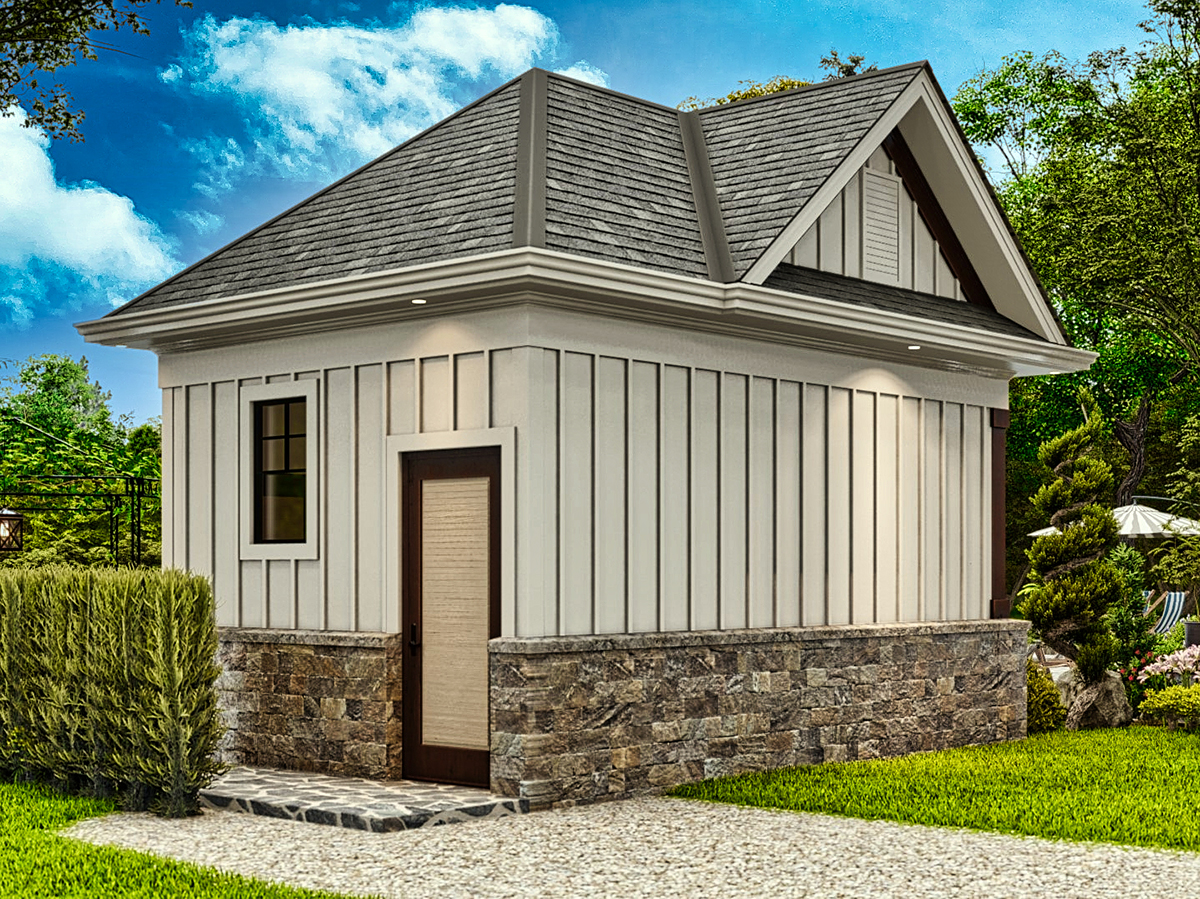 Plan with 72 Sq. Ft., 1 Bathrooms Rear Elevation