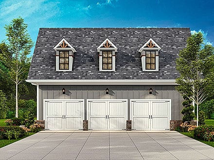 Garage-Living Plan 81653 Elevation