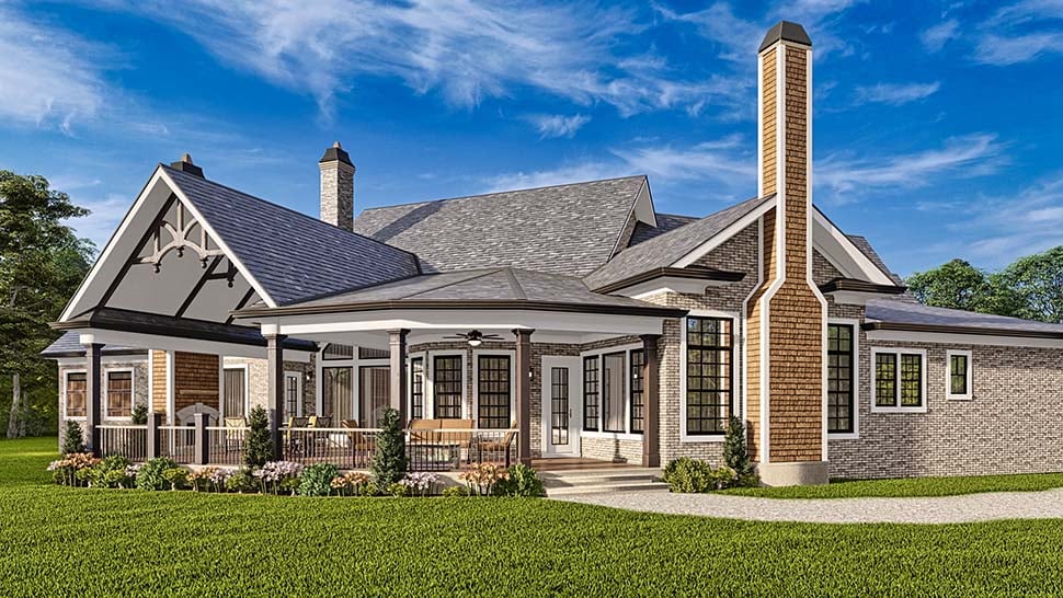 Craftsman, New American Style, Ranch, Traditional Plan with 3432 Sq. Ft., 3 Bedrooms, 4 Bathrooms, 3 Car Garage Picture 5