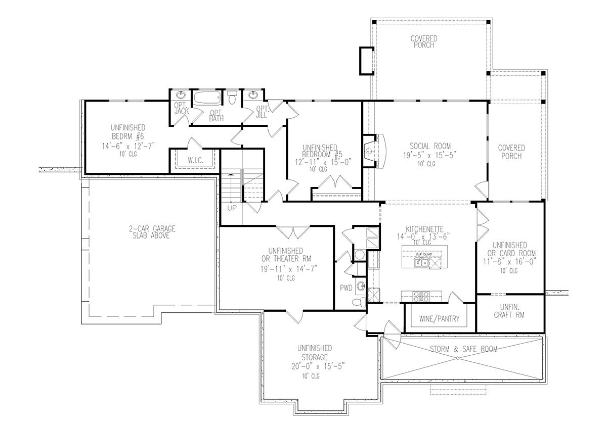 Farmhouse Lower Level of Plan 81658