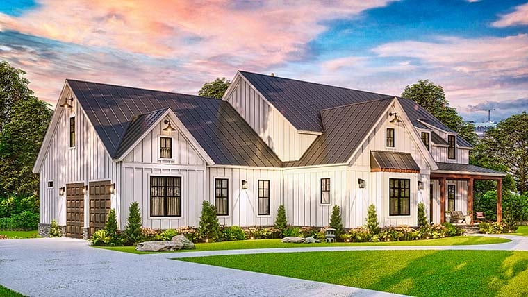 Farmhouse Plan with 2809 Sq. Ft., 3 Bedrooms, 3 Bathrooms, 2 Car Garage Picture 6