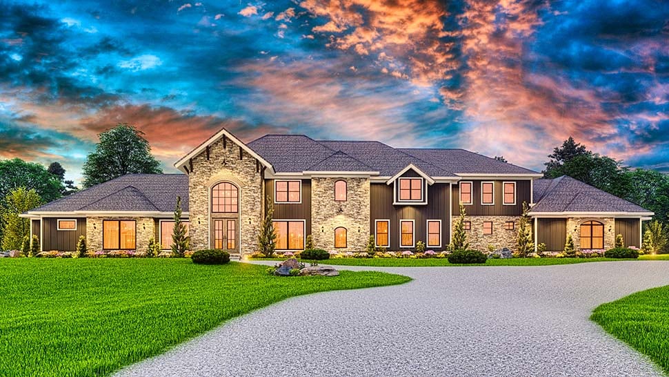 Contemporary Plan with 8339 Sq. Ft., 7 Bedrooms, 8 Bathrooms, 5 Car Garage Picture 12