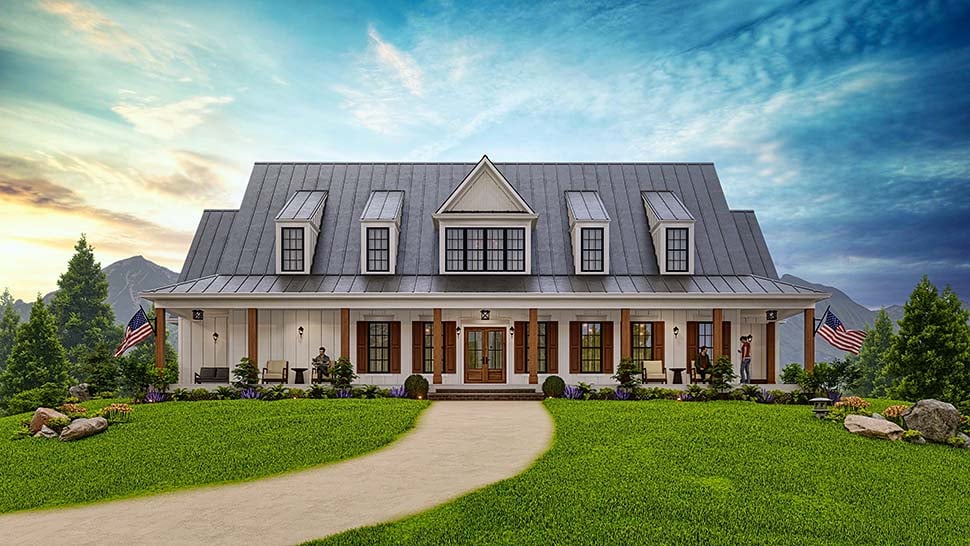 Country, Farmhouse Plan with 2845 Sq. Ft., 3 Bedrooms, 4 Bathrooms, 2 Car Garage Picture 10